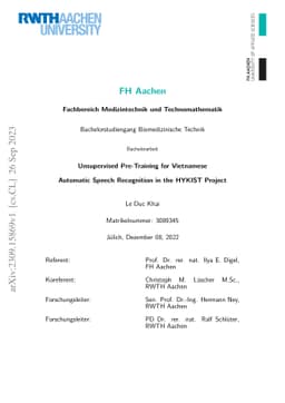 Unsupervised Pre-Training for Vietnamese Automatic Speech Recognition in
  the HYKIST Project