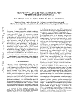 High Perceptual Quality Wireless Image Delivery with Denoising Diffusion
  Models