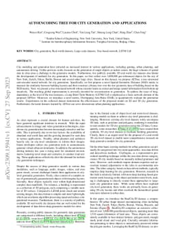 AutoEncoding Tree for City Generation and Applications