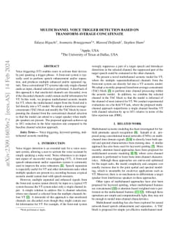 Multichannel Voice Trigger Detection Based on
  Transform-average-concatenate