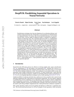 DeepPCR: Parallelizing Sequential Operations in Neural Networks