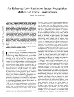 An Enhanced Low-Resolution Image Recognition Method for Traffic
  Environments