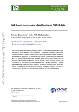 VAE-based latent-space classification of RNO-G data