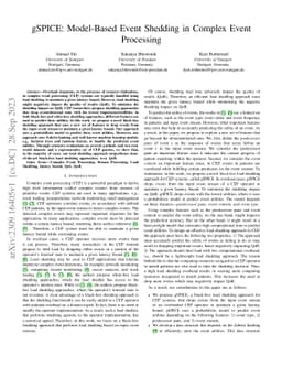 gSPICE: Model-Based Event Shedding in Complex Event Processing