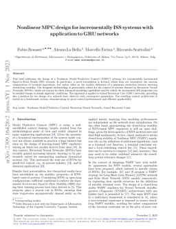 Nonlinear MPC design for incrementally ISS systems with application to
  GRU networks