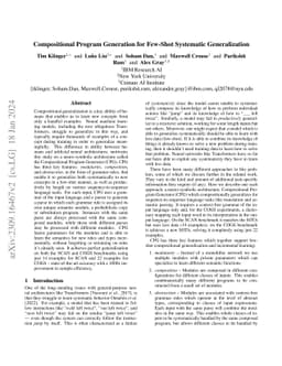 Compositional Program Generation for Few-Shot Systematic Generalization