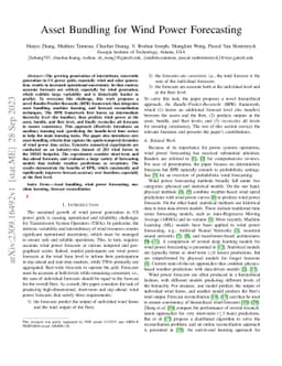 Asset Bundling for Wind Power Forecasting