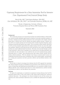 Capturing Requirements for a Data Annotation Tool for Intensive Care:
  Experimental User-Centered Design Study
