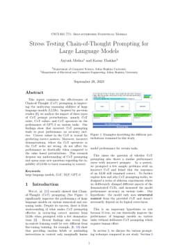 Stress Testing Chain-of-Thought Prompting for Large Language Models