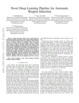 Novel Deep Learning Pipeline for Automatic Weapon Detection