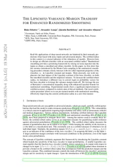 The Lipschitz-Variance-Margin Tradeoff for Enhanced Randomized Smoothing