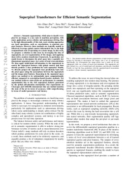 Superpixel Transformers for Efficient Semantic Segmentation