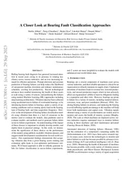 A Closer Look at Bearing Fault Classification Approaches