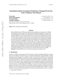 Deep Representation Learning for Prediction of Temporal Event Sets in
  the Continuous Time Domain