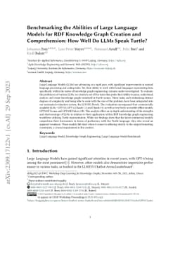 Benchmarking the Abilities of Large Language Models for RDF Knowledge
  Graph Creation and Comprehension: How Well Do LLMs Speak Turtle?