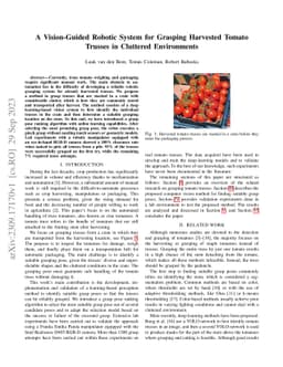 Robotic Grasping of Harvested Tomato Trusses Using Vision and Online Learning