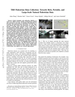 TBD Pedestrian Data Collection: Towards Rich, Portable, and Large-Scale
  Natural Pedestrian Data
