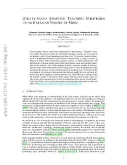 Utility-based Adaptive Teaching Strategies using Bayesian Theory of Mind