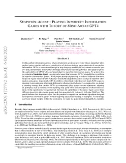 Suspicion-Agent: Playing Imperfect Information Games with Theory of Mind
  Aware GPT-4
