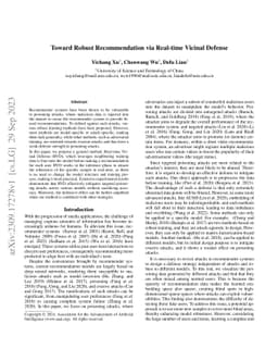 Toward Robust Recommendation via Real-time Vicinal Defense
