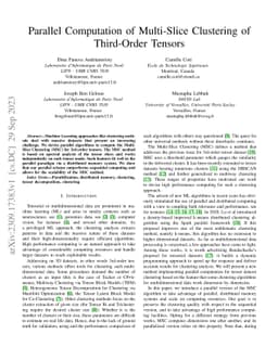 Parallel Computation of Multi-Slice Clustering of Third-Order Tensors