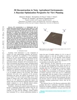 3D Reconstruction in Noisy Agricultural Environments: A Bayesian
  Optimization Perspective for View Planning