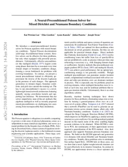 A Neural-preconditioned Poisson Solver for Mixed Dirichlet and Neumann
  Boundary Conditions