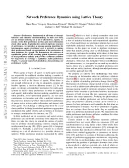 Network Preference Dynamics using Lattice Theory