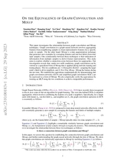 On the Equivalence of Graph Convolution and Mixup