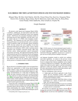 SLM: Bridge the thin gap between speech and text foundation models