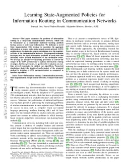 Learning State-Augmented Policies for Information Routing in
  Communication Networks
