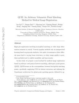 QUIZ: An Arbitrary Volumetric Point Matching Method for Medical Image
  Registration