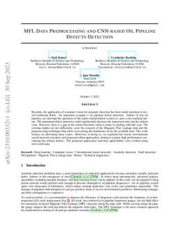 MFL Data Preprocessing and CNN-based Oil Pipeline Defects Detection