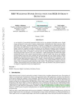 RBF Weighted Hyper-Involution for RGB-D Object Detection