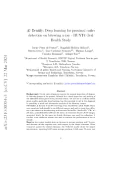 AI-Dentify: Deep learning for proximal caries detection on bitewing
  x-ray -- HUNT4 Oral Health Study