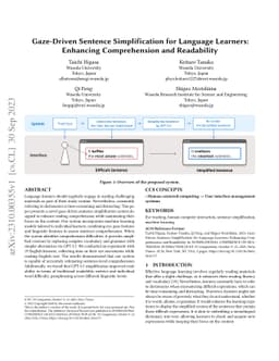 Gaze-Driven Sentence Simplification for Language Learners: Enhancing
  Comprehension and Readability