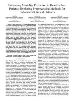 Enhancing Mortality Prediction in Heart Failure Patients: Exploring
  Preprocessing Methods for Imbalanced Clinical Datasets