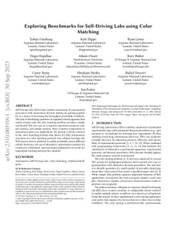 Exploring Benchmarks for Self-Driving Labs using Color Matching