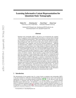 Learning Informative Latent Representation for Quantum State Tomography