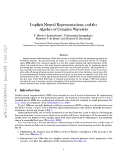 Implicit Neural Representations and the Algebra of Complex Wavelets