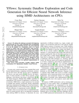 YFlows: Systematic Dataflow Exploration and Code Generation for
  Efficient Neural Network Inference using SIMD Architectures on CPUs