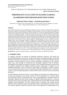 Performance evaluation of Machine learning algorithms for Intrusion
  Detection System