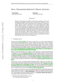 PETA: Parameter-Efficient Trojan Attacks