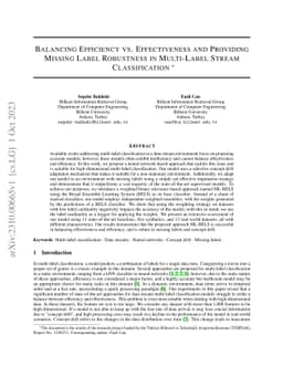 Balancing Efficiency vs. Effectiveness and Providing Missing Label
  Robustness in Multi-Label Stream Classification