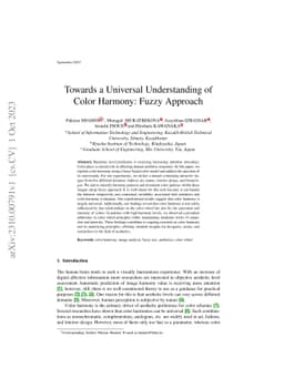 Towards a Universal Understanding of Color Harmony: Fuzzy Approach