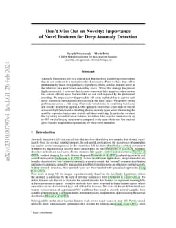 Don't Miss Out on Novelty: Importance of Novel Features for Deep Anomaly
  Detection
