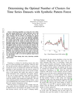 Determining the Optimal Number of Clusters for Time Series Datasets with
  Symbolic Pattern Forest