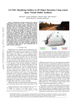 LS-VOS: Identifying Outliers in 3D Object Detections Using Latent Space
  Virtual Outlier Synthesis
