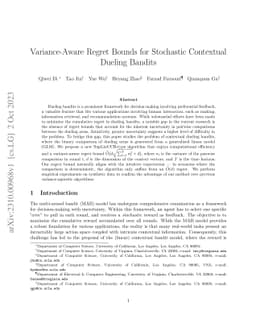 Variance-Aware Regret Bounds for Stochastic Contextual Dueling Bandits