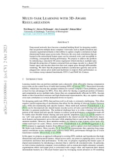 Multi-task Learning with 3D-Aware Regularization